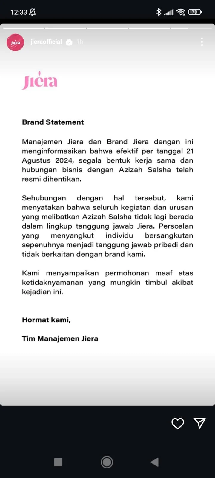 Azizah Salsha CEO Brand Kecantikan