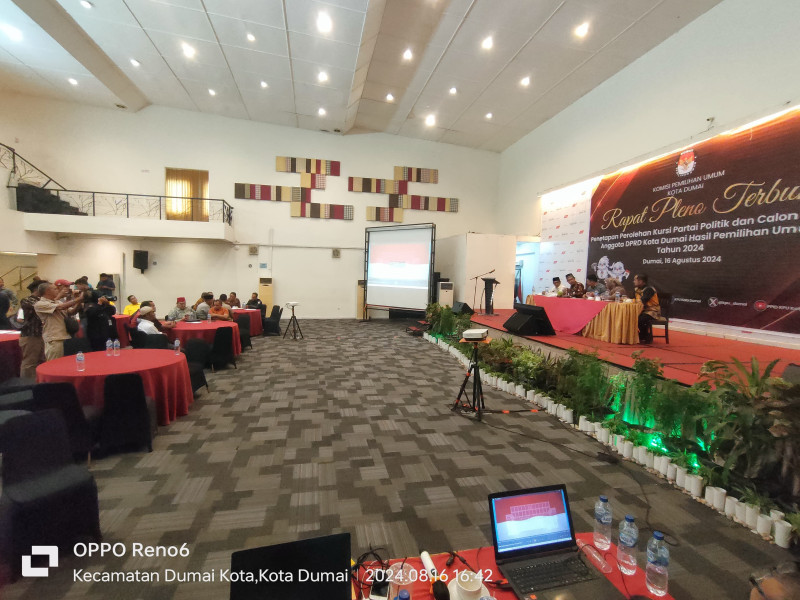 KPUD Dumai Umumkan Hasil Pileg dan Penetapan Anggota DPRD 2024-2029