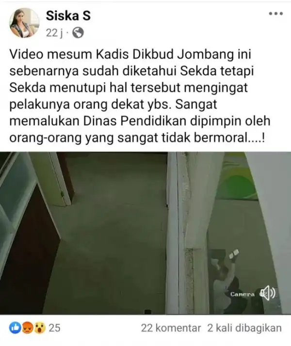 Video Viral Oknum PNS Aduhai di Kantor Disdikbud Jombang