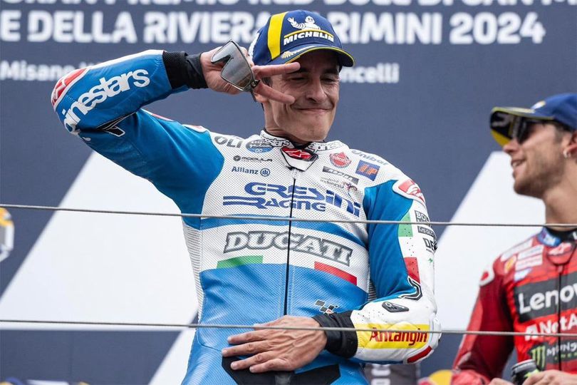 Marc Marquez Tampak Sungkan Merayakan Kemenangan di Podium MotoGP San Marino 2024