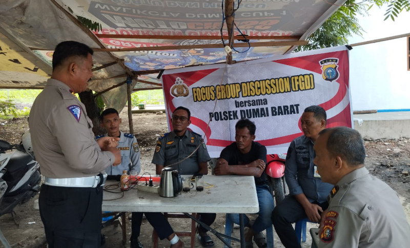 Polsek Dumai Barat Gelar Sosialisasi Kamtibmas di Pos Retribusi Dishub