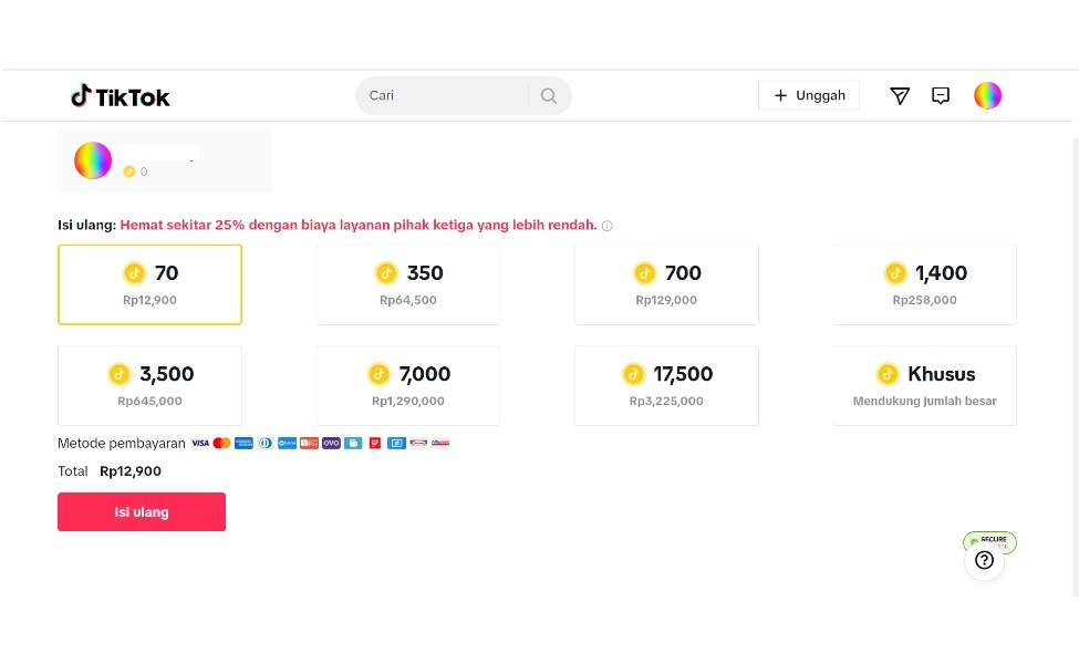 Top Up Koin TikTok Murah